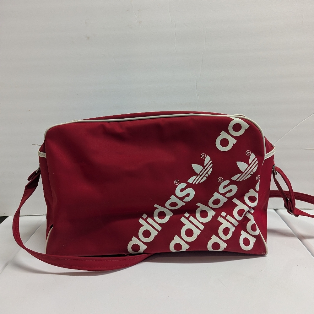 Vintage Adidas Red Shoulder Bag Small Tote Nylon Damaged - Picture 11 of 12